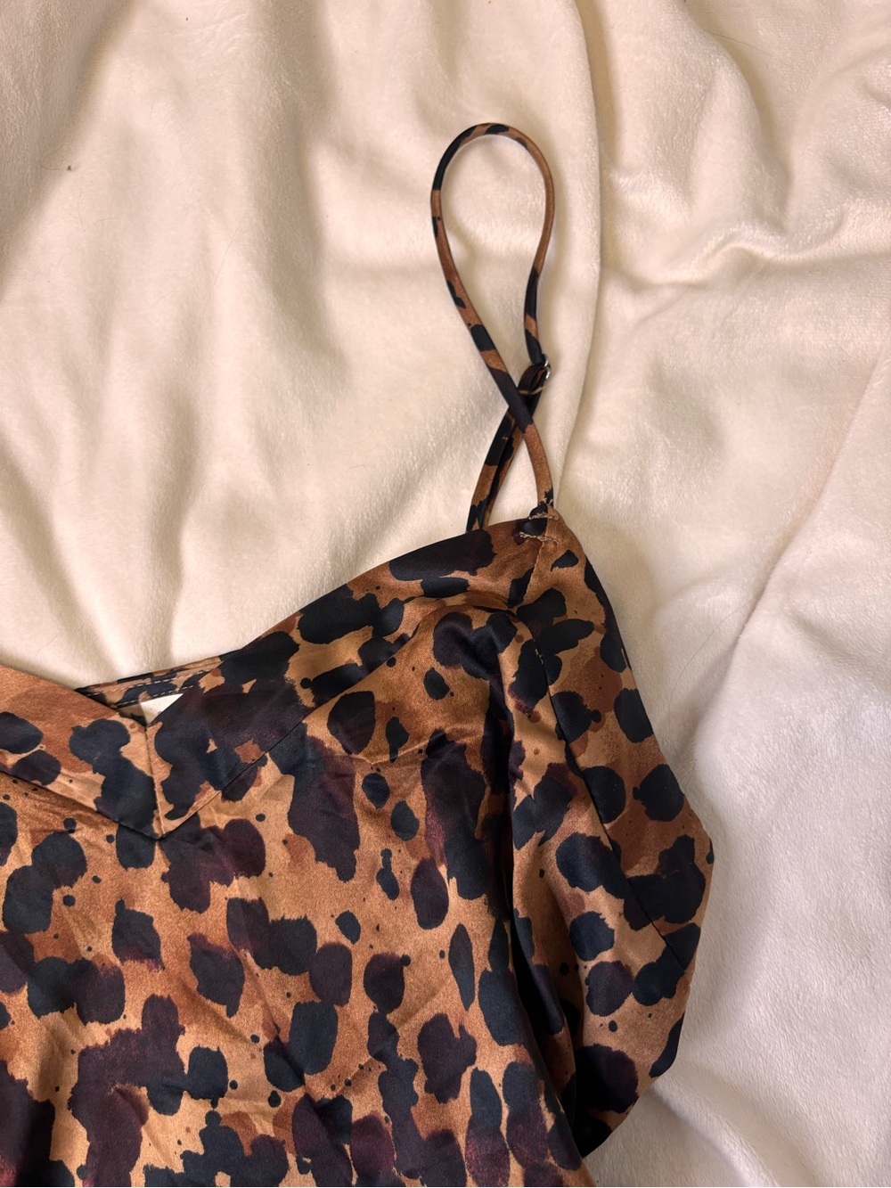 stars above Leopard Print Satin Cami in Brown and Black - Picture 4 of 4